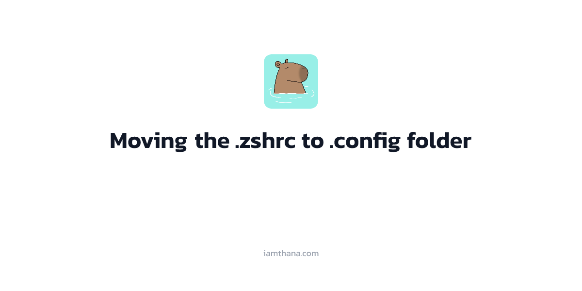 ย้าย .zshrc ไปยัง .config folder